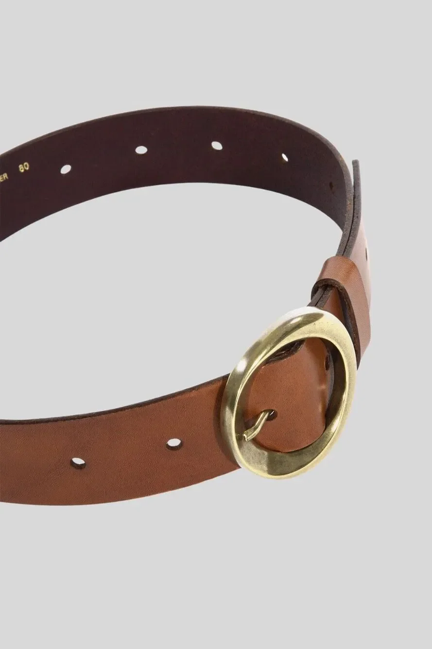 Gavazzeni Azalea Italian Leather Belt Bronze Norway Chocolate Brown 75